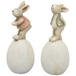 FIGURA COELHO+OVO CERAMICA 5X5X14.5CM