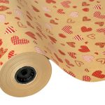 ROLO KRAFT 70CMX50MTS CORAÇOES VERMELHO