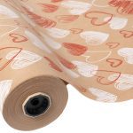 ROLO KRAFT 70CMX50MTS CORAÇOES BRANCO+VERMELHO