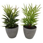 VASO PLANTA FOLHAS ESPIGA 34CM ALT. 3 COR SORT