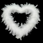 CORAÇAO PLUMAS 30CM COR:BRANCA