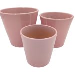 CONJ.3 VASOS CERAMICA DIA. 11-14-17CM ROSA