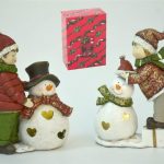 CRIANÇA COM BONECO DE NEVE LED 20CM