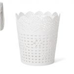 VASO PLASTICO RENDA COR:BRANCO 13X15