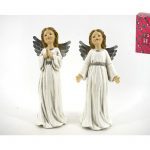 ANJO BRANCO 20CM ASAS PRATA