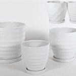 CONJ.3 VASOS C/PRATO CERAMICA