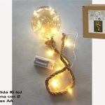 BOLA 16 LED OURO 12CM CORDA 1MT