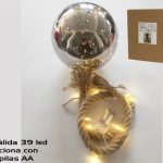 BOLA 24 LED PRATA CORDA COLG. 15CM / 1MT