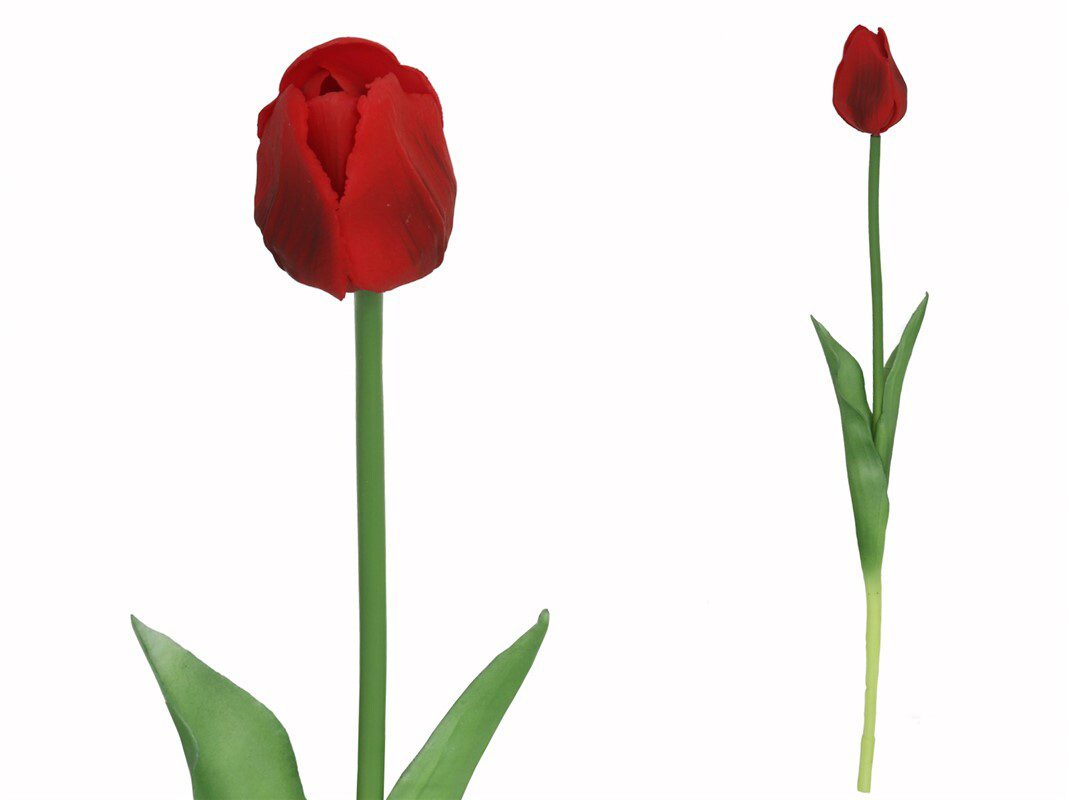 8445393052830 ARTIFICIAL- TULIPA TOQUE REAL 47CM COR:VERMELHO - Image 1