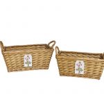 CONJ.2 CESTAS RECTANGULARES NATURAL C/ASA
