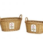CONJ.2 CESTAS OVAIS NATURAL C/ASAS