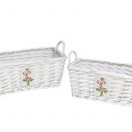 CONJ.2 CESTAS RECTANGULARES BRANCAS C/ASA