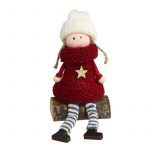 MENINA SENTADA EM TRONCO DEC VERMELHO 7X4X12,5