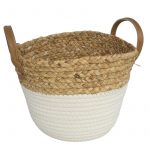 CESTO C/ASA NATURAL+BRANCO