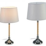 CANDEEIRO MESA MADEIRA BRANCO 24X24X42,5CM