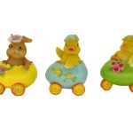 CERAMICA- BEBE ANIMAIS NO CARRO 11CM