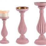 CANDELABRO MADEIRA C/VELUDO 10,5X27CM
