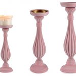 CANDELABRO MADEIRA C/VELUDO 10,5X35CM