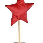 FIGURA ESTRELA VELUDO C/BASE MED. COR:VERMELHO