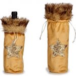 BOLSA C/PELO PARA GARRAFAS C/ESTRELA COR:AMARELO