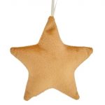 ESTRELA VELUDO PENDU. COR:AMARELO 10X10X3CM