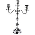 CASTIÇAL X3 PRATA 39CM