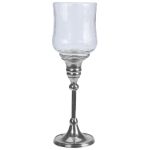 CASTIÇAL C/VIDRO 24CM COR:PRATA