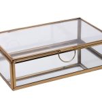 CAIXA VIDRO 20X13CM ACABAMENTOS OURO