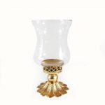 CALICE METAL+VIDRO D.13,5X24 ATL.CM COR:OURO