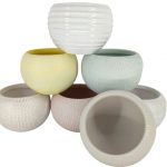 CERAMICA-VASO BOLA ORQUIDEAS