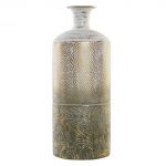 JARRO METAL DIA.23X60CM ALT. FOLHAS BICOLOR