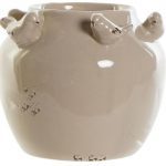 JARRO PORCELANA PASSAROS COR:CINZA