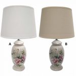 CANDEEIRO DE MESA CERAMICA 25X25X43 FLORES 2 MOD.