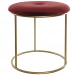 TAMBORETE POLIÉSTER METAL 36X36X40 COR:BORDO