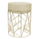 PUFF METAL POLIESTER 33X33X42 BEGE