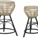 CONJ.2 FLOREIROS BAMBU+METAL GRD-DIA.41X68CM ALT.