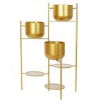 FLOREIRO METAL X3 57X54X96CM ALT. DOURADO