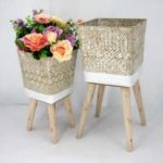 FLOREIRO CONJ.2 FIBRA+MADEIRA 22X22X48+18X38