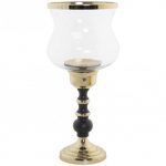 PORTTA-VELAS ALUMINIO DIA.18X42CM ALT. PRETO