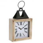 RELOGIO DE MESA FERRO+MDF 20X6X36CM ALT.