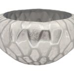 CERAMICA- TAÇA KANSAS PEQ. COR:BRANCO/PRATA