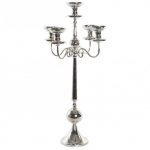 PORTA-VELAS METAL DIA.39X75CM ALT. PRATEADO