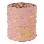 RAFIA ROLO 1.5CMX200MTS MULTICOLOR ROSA/OURO