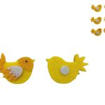 PASSARO FELTRO 5X3,5CM 6UNID C/SITCK AMARELO