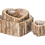 BASE MADEIRA CORAÇAO CONJ.3 DIA.33X11,5ALT.CM