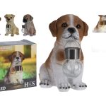 CAO CERAMICA C/LANTERNA SOLAR 24CM ALT.