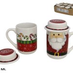 CANECA NATAL C/TAPA 400ML 9X13.5CM 2
