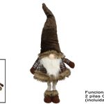 GNOMO GORRO CASTANHO 1 LUZ CÃLIDA 90X30X20
