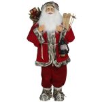 PAI NATAL C/ESQUIS 110CM VERMELHO