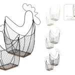 CONJ.2 GALINHA CESTO ARAME 33CM SORTIDAS